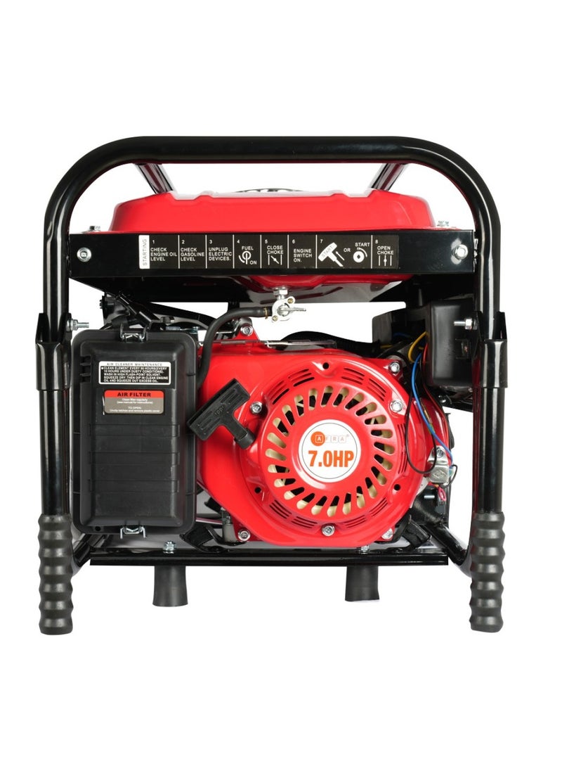 AFRA - AFRA Gasoline Generator 3KW Maximum Recoil and Electric Start 170F Engine Compact Design Low Noise Accessories Included - Image 1