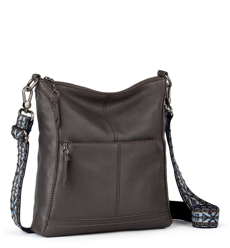 The Sak Lucia Crossbody Bag in Leather, Convertible Purse with Adjustable Strap, Slate - Image 2
