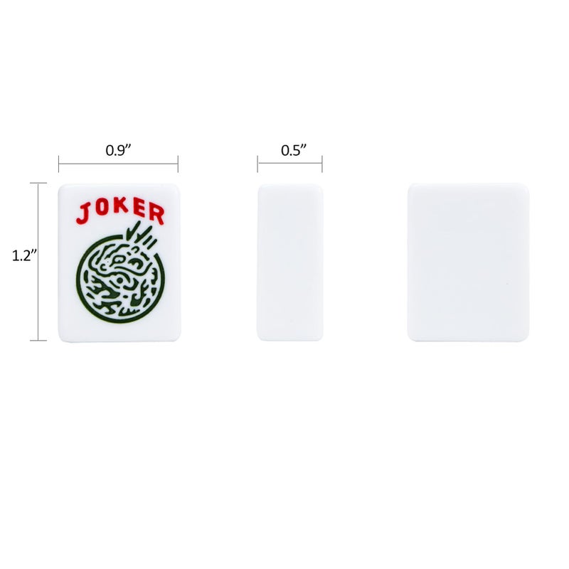 GUSTARIA American Mahjong Game Set, 166 White Tiles, 4 Transparent All-in-One Rack/Pushers, Complete Mahjong Tile Set, Blue-Red Printed Carrying Bag - Image 2