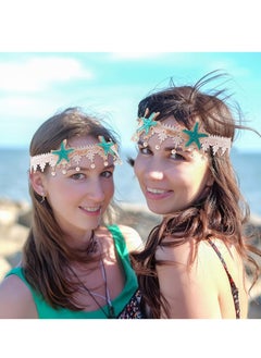 Excefore 6 Pcs Mermaid Costume Accessories Sea Star Starfish Hairbands Hair and Necklace Clip for  Women Girl Cosplay Party Supplies  - Image 2