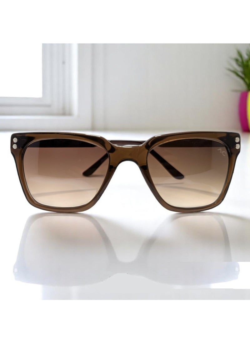 Armando Cavelli - Authentic Armando Cavelli sunglasses, crafted from carefully selected premium acetate for a luxurious look and longevity with extensive use. This model combines modernity and classic style, with a raw brown acetate front and brown -plated metal temples to complete your luxury look. Comes with premium polymer lenses offer UV400 protection in a gradient brown - Image 1