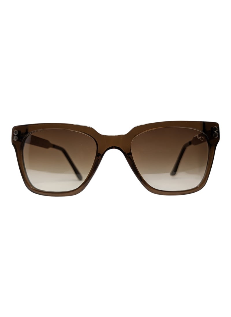 Armando Cavelli - Authentic Armando Cavelli sunglasses, crafted from carefully selected premium acetate for a luxurious look and longevity with extensive use. This model combines modernity and classic style, with a raw brown acetate front and brown -plated metal temples to complete your luxury look. Comes with premium polymer lenses offer UV400 protection in a gradient brown - Image 1