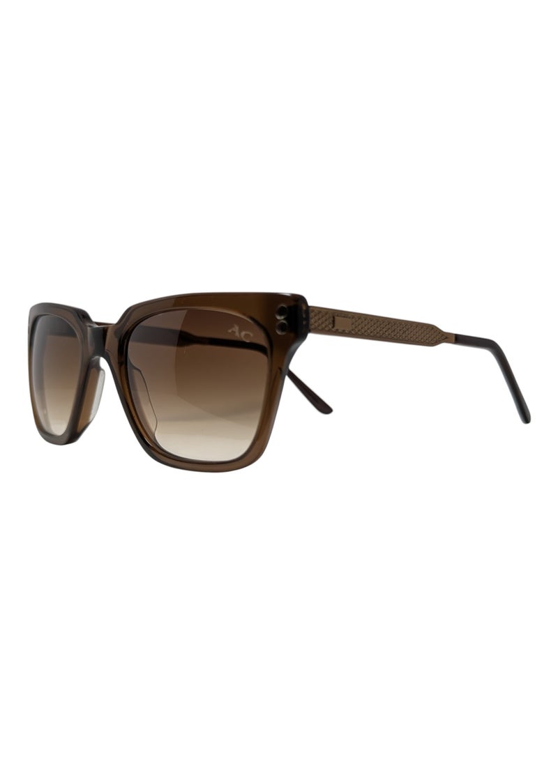 Armando Cavelli - Authentic Armando Cavelli sunglasses, crafted from carefully selected premium acetate for a luxurious look and longevity with extensive use. This model combines modernity and classic style, with a raw brown acetate front and brown -plated metal temples to complete your luxury look. Comes with premium polymer lenses offer UV400 protection in a gradient brown - Image 1