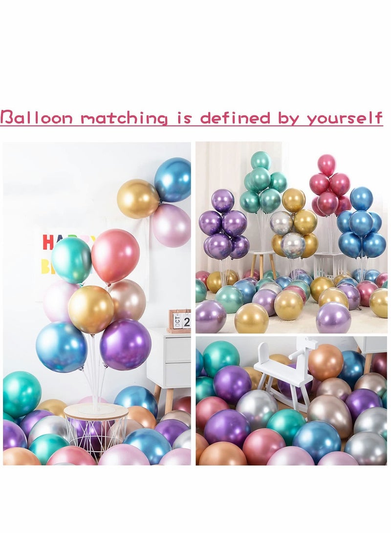 SYOSI Party Balloon, 50 PCS 10 inch Metallic Latex Balloons, Assorted Color Decoration Balloons Kit for Birthday, Wedding, Party, Including Assorted Colors - Image 3