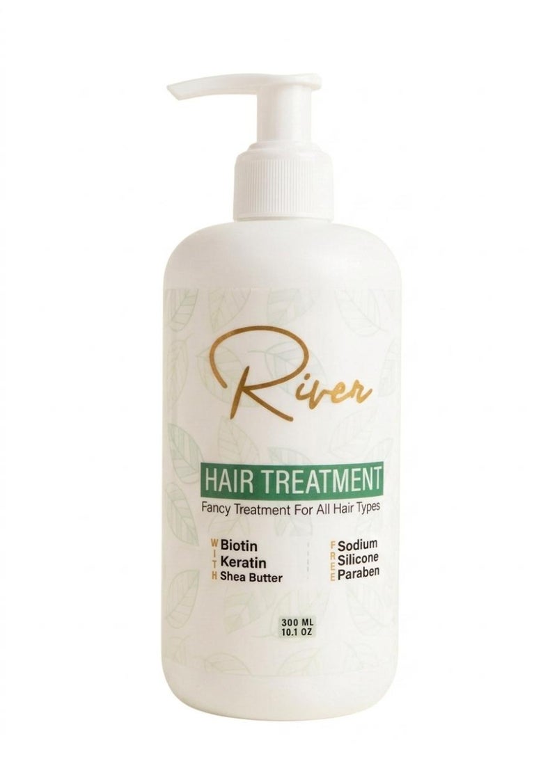 RIVER Hair Cream Bath for Hair Repair & Nourishment with Keratin, Biotin & Shea Butter – 300 ml - Image 1