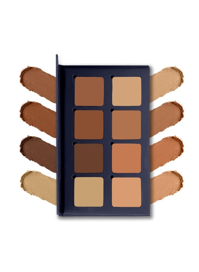 C2P PROFESSIONAL MAKEUP C2P Pro 8 in 1 Perfect Blend Concealer, Contour & Foundation Palette for Face Makeup | Matte Finish, Waterproof & Long-Lasting | Long Lasting Coverage 13g - Image 3