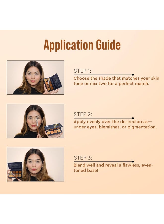 C2P PROFESSIONAL MAKEUP C2P Pro 8 in 1 Perfect Blend Concealer, Contour & Foundation Palette for Face Makeup | Matte Finish, Waterproof & Long-Lasting | Long Lasting Coverage 13g - Image 4