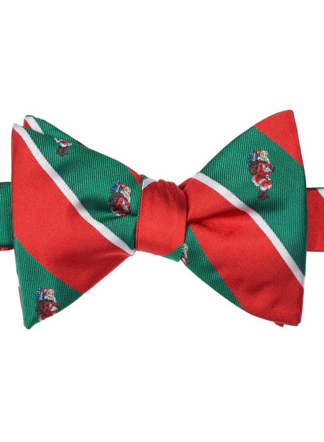 KissTies Mens Christmas Bow Tie Santa Clause Pretied Red Green Bowtie - Image 1