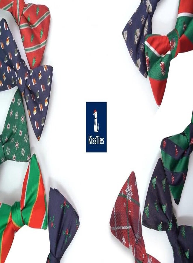 KissTies Mens Christmas Bow Tie Santa Clause Pretied Red Green Bowtie - Image 4