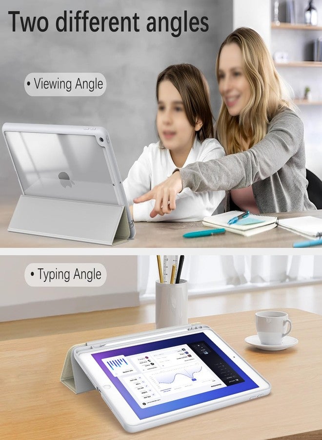 Xkladz جراب Xkladz لأجهزة iPad من الجيل التاسع/الثامن/السابع (2021/2020/2019) مقاس 10.2 بوصة، جراب مع حامل قلم، غطاء خلفي شفاف، تصميم أنيق وجذاب للنساء والفتيات، خاصية التشغيل/الإيقاف التلقائي، بنقشة زهور برية - Image 4