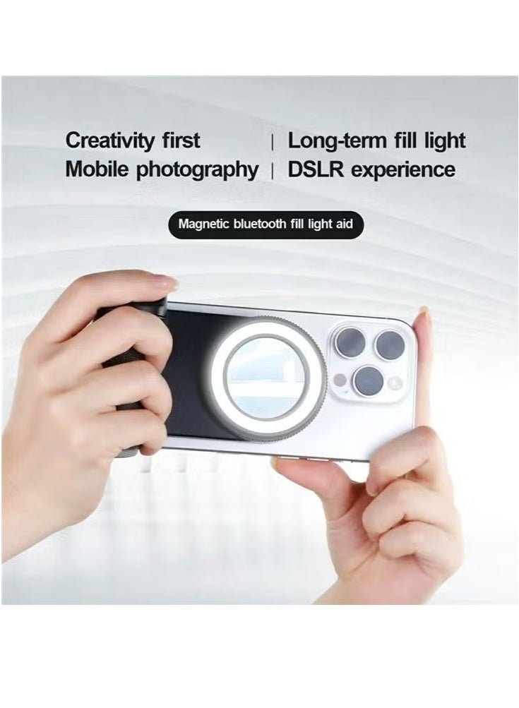 Raxoom BBC-9 Magnetic Selfie Light Aid For Smartphones – LED Video Ring Light With Adjustable Brightness & Bluetooth Remote – Rechargeable Magnetic Clip-On Fill Light For Vlogs, Reels, Video Calls & Selfies – Portable Phone Ring Light for Android & iPhone - Image 2