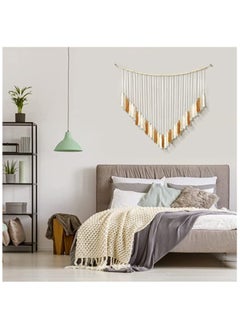 Excefore Large Macrame Wall Hanging Boho Wall Decor with Wood Beads Woven Tapestry Colorful Tassel Garland Bohemian Macrame Wall Art Decor for Nursery Living Room Bedroom Kitchen Party (34 X 31in)  - Image 3