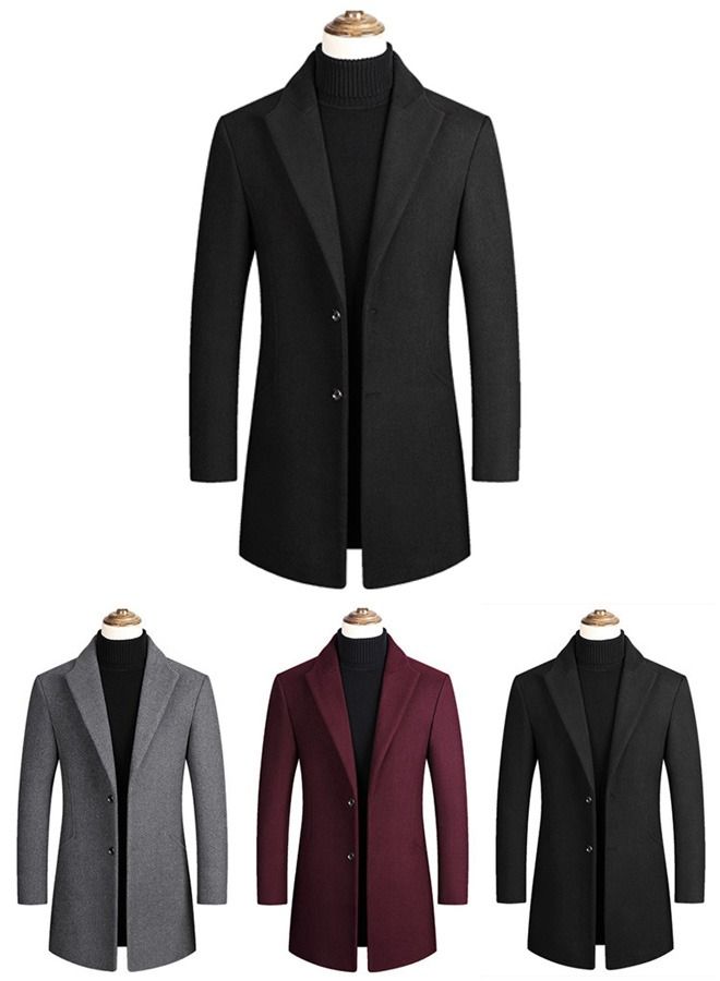 Button Detailed Coat Black - Image 4