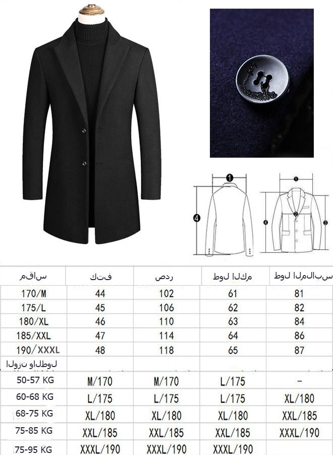 Button Detailed Coat Black - Image 3