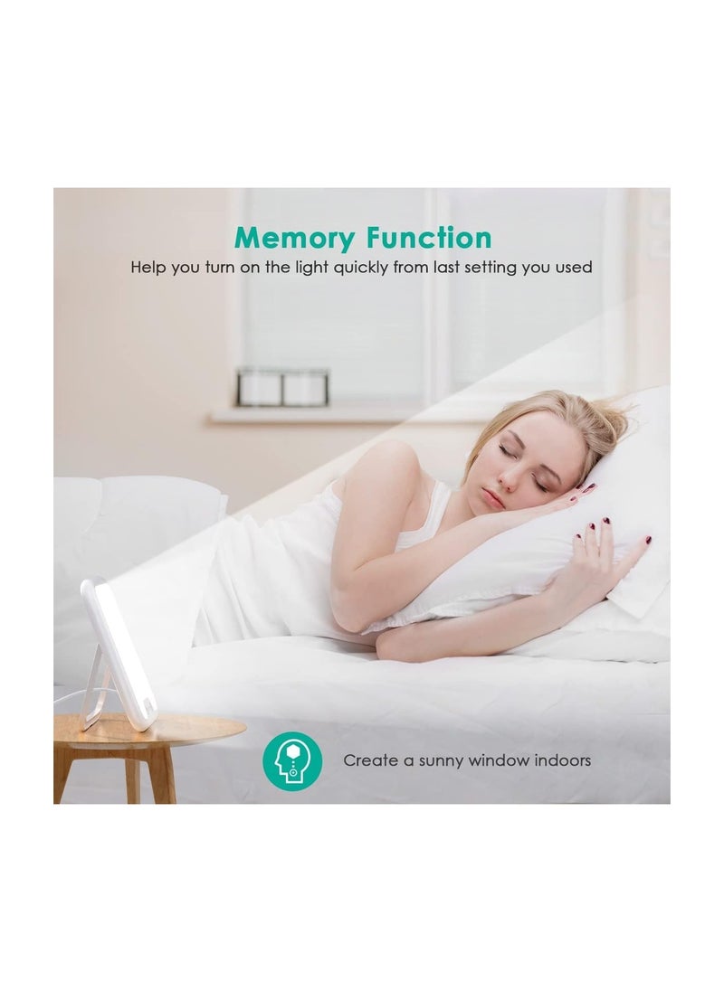 SYOSI - SAD Lamp, SAD Light Lamp, Foldable Stand, 10,000 Lux Natural Daylight Sad Light, with Memory Function & 4 Timer Setting, Stepless Brightness Portable Sad Light Box for Home/Office Use [Energy Class E] - Image 1