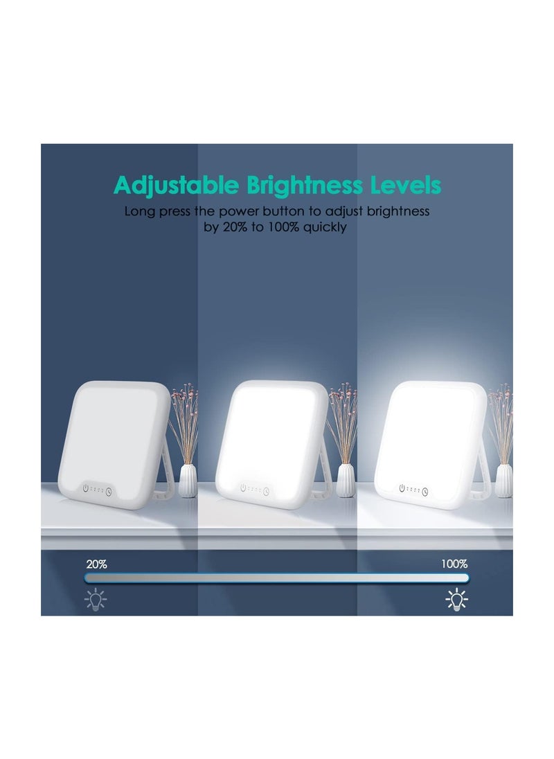 SYOSI - SAD Lamp, SAD Light Lamp, Foldable Stand, 10,000 Lux Natural Daylight Sad Light, with Memory Function & 4 Timer Setting, Stepless Brightness Portable Sad Light Box for Home/Office Use [Energy Class E] - Image 1