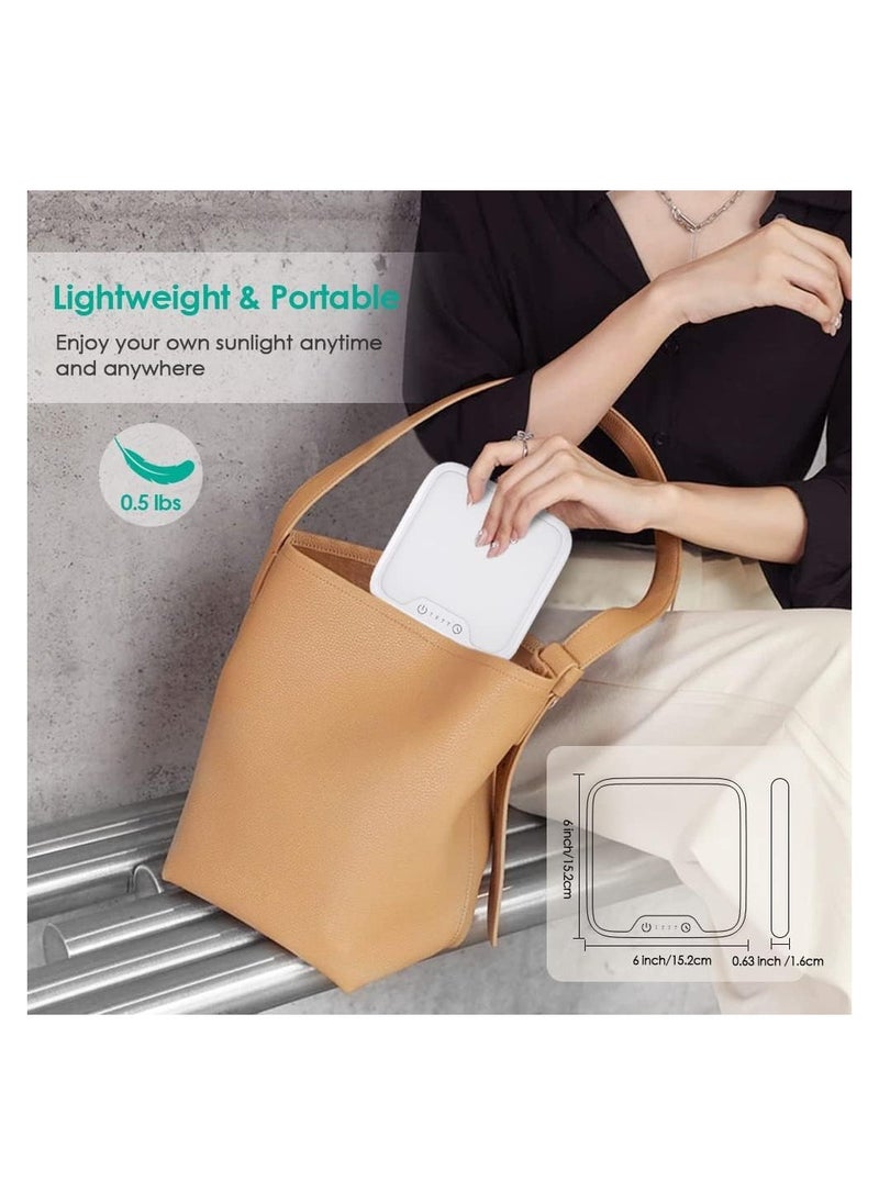SYOSI - SAD Lamp, SAD Light Lamp, Foldable Stand, 10,000 Lux Natural Daylight Sad Light, with Memory Function & 4 Timer Setting, Stepless Brightness Portable Sad Light Box for Home/Office Use [Energy Class E] - Image 1