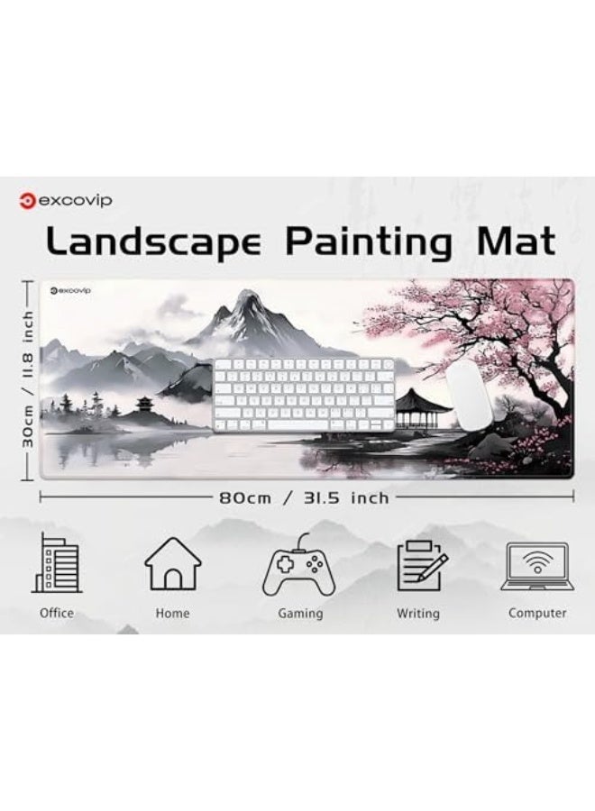 إكسوفيب ماوس باد الألعاب الكبير إكزوفيب باللون الوردي الياباني، مقاس 800×300 ملم، حواف مخيطة، سطح مقاوم للماء، قاعدة مطاطية مانعة للانزلاق - Image 3