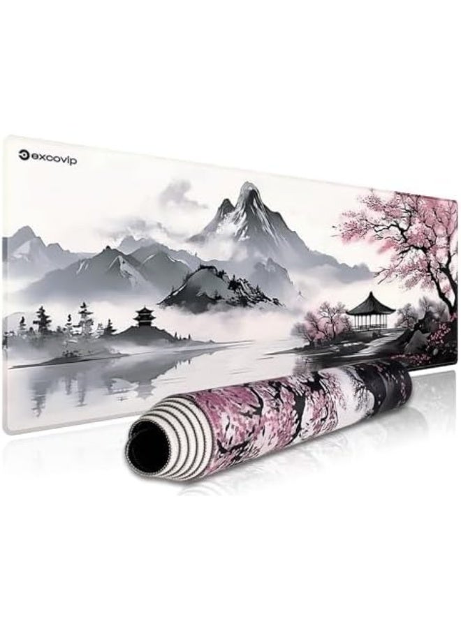 إكسوفيب ماوس باد الألعاب الكبير إكزوفيب باللون الوردي الياباني، مقاس 800×300 ملم، حواف مخيطة، سطح مقاوم للماء، قاعدة مطاطية مانعة للانزلاق - Image 1