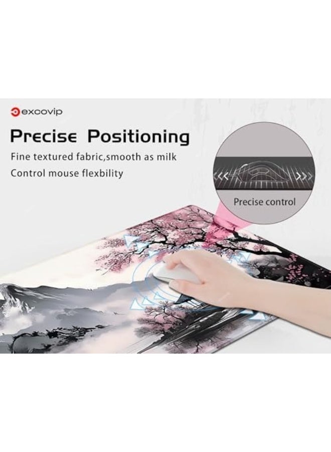 إكسوفيب ماوس باد الألعاب الكبير إكزوفيب باللون الوردي الياباني، مقاس 800×300 ملم، حواف مخيطة، سطح مقاوم للماء، قاعدة مطاطية مانعة للانزلاق - Image 5