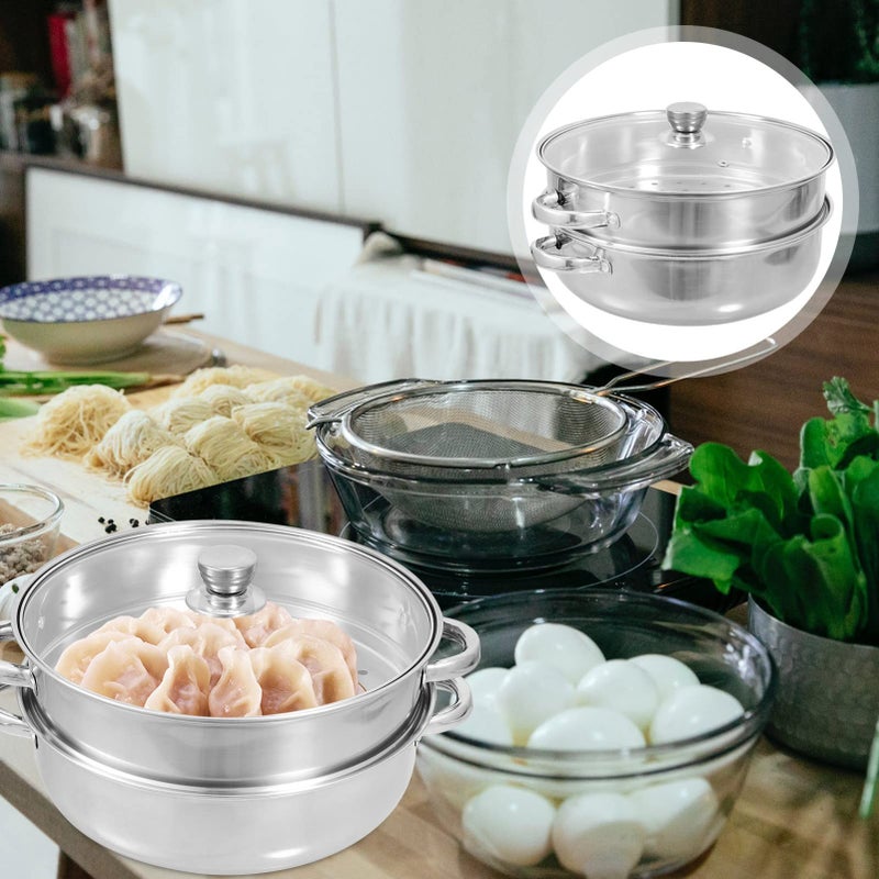 Double Layer Stainless Steel Steamer Pot For Vegetables Seafood Dumplings And Soups Kitchen Gadget - Image 5