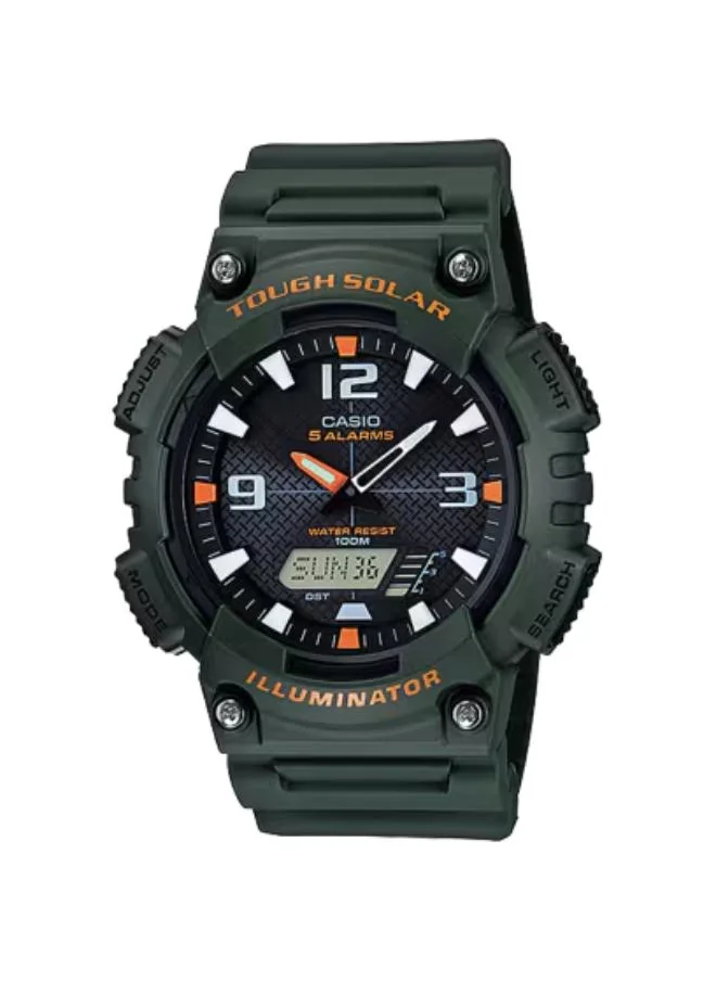 كاسيو Men's Analog-Digital Display Watch With Green Resin Strap - AQ-S810W-3A