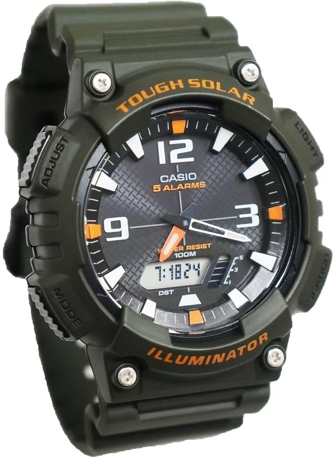 كاسيو Casio Men's Watch - AQ-S810W-3AVDF Black Dial, Green Band