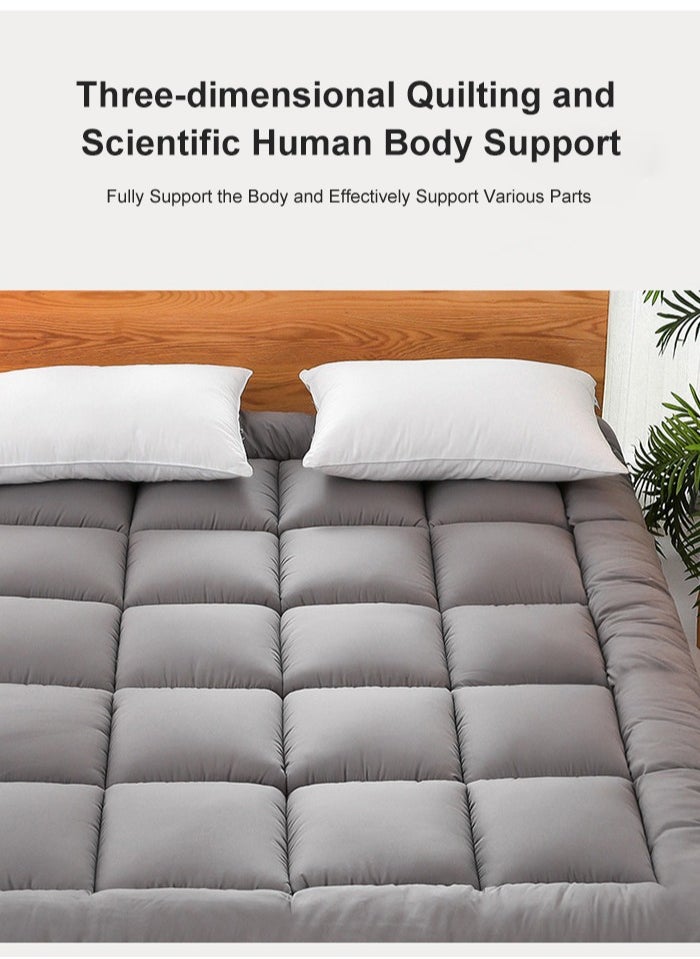 XiuWoo - Portable Foldable Breathable Fluffy Ultra-Soft Ergonomic Memory Foam 3D Mattress Topper, Mattress Protector Fitted, Bed Mattress Pad, Floor Mattress, Sleeping Mattresses Pad (120*200cm) - Image 1