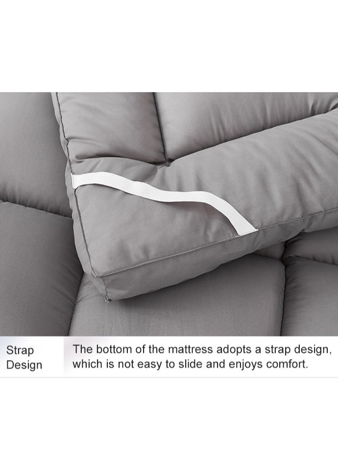 XiuWoo - Portable Foldable Breathable Fluffy Ultra-Soft Ergonomic Memory Foam 3D Mattress Topper, Mattress Protector Fitted, Bed Mattress Pad, Floor Mattress, Sleeping Mattresses Pad (120*200cm) - Image 1