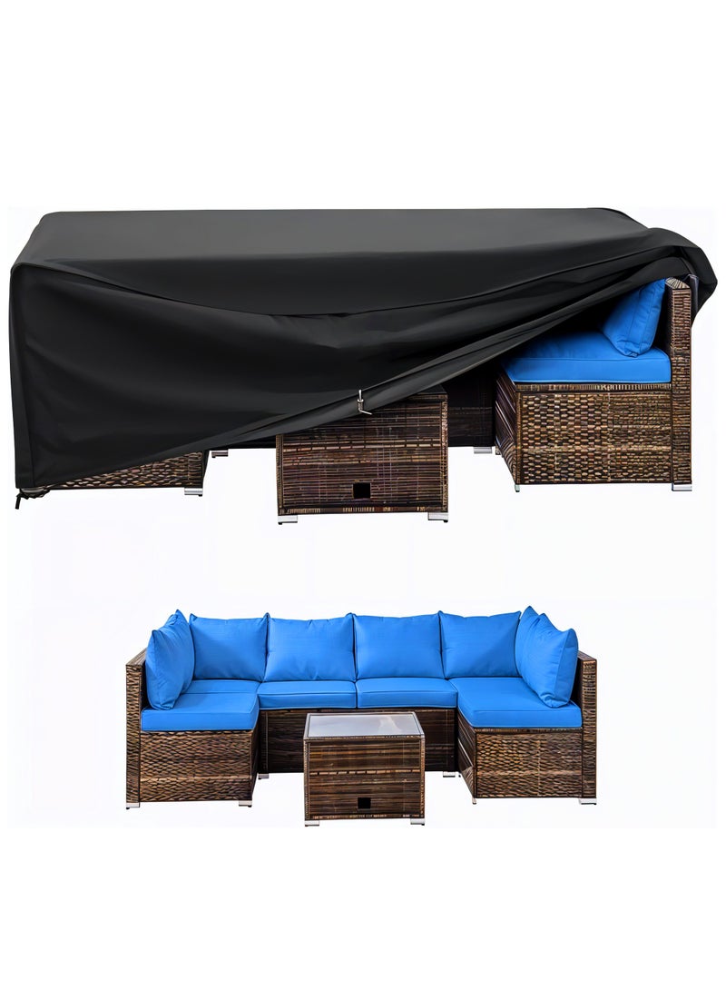 Topify TOPIFY Waterproof Garden Patio Furniture Cover Set, (250x200x80) Upgraded 210D Heavy Duty Oxford Fabric UV Resistant for Rectangle Table Chair Sofa  - Image 1