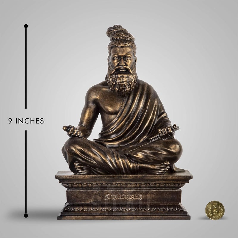 SILAII Thiruvalluvar Sculpture 9 Inch Antique Bronze Colour - Image 2