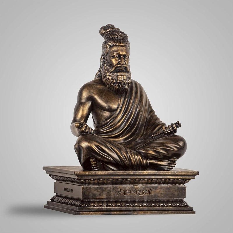 SILAII Thiruvalluvar Sculpture 9 Inch Antique Bronze Colour - Image 3