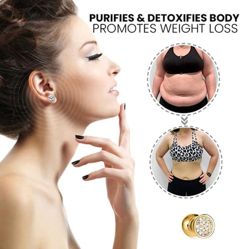 cheekyglo Elegance Lymphvity Magnetherapy White Onyx Earrings, Agniz Lymphvity Magnesium White Onyx Earrings, Kyana Lympha-Circurl Magnetic Ear Ornament (2Pairs-A) - Image 2