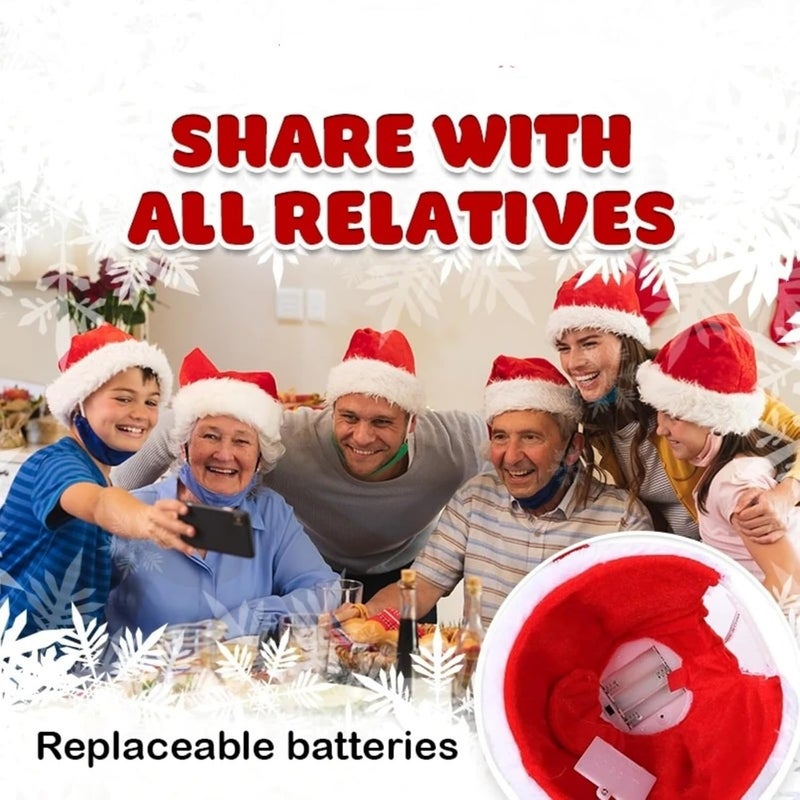 klarako Christmas Santa Hat, Christmas Singing Dancing Hat, Singing and Dancing Electric Christmas Santa Hat for Adults Kids,Swing Musical Funny Toy Hat for Christmas New Year Party Supplies Xmas - Image 5