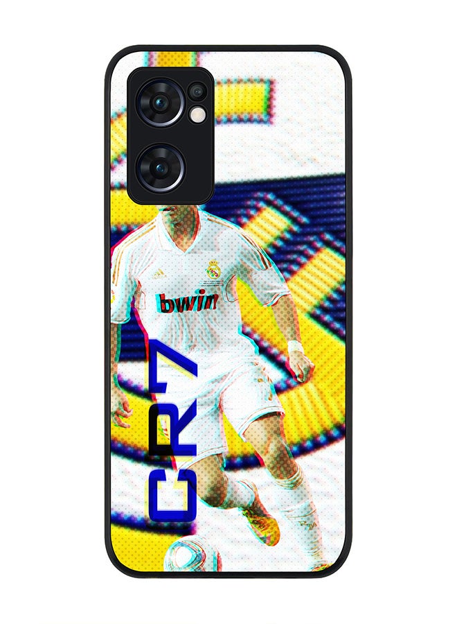 Stylizedd Rugged Black edge case for Oppo Find X5 Lite, Slim fit Soft Case Flexible Cover - CR7 Real Madrid - Image 1