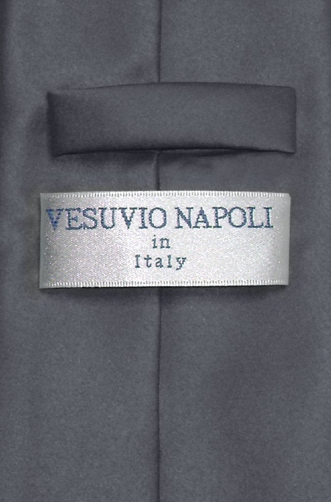 Vesuvio Napoli فيزوفيو نابولي ربطة عنق صلبة باللون الرمادي الفحم للرجال - Image 2