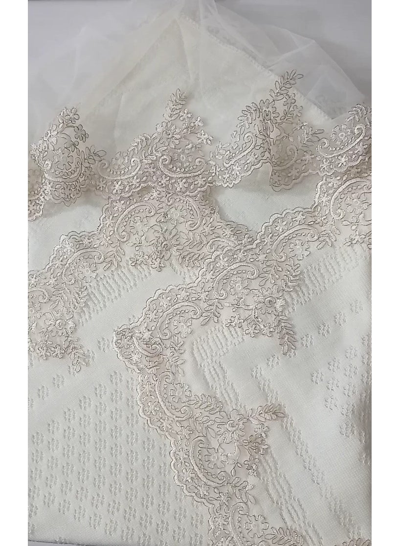 Lady Rio Baby Blanket, Mevlit Blanket, French Lace Baby Blanket, Veiled Baby Blanket  - Image 1