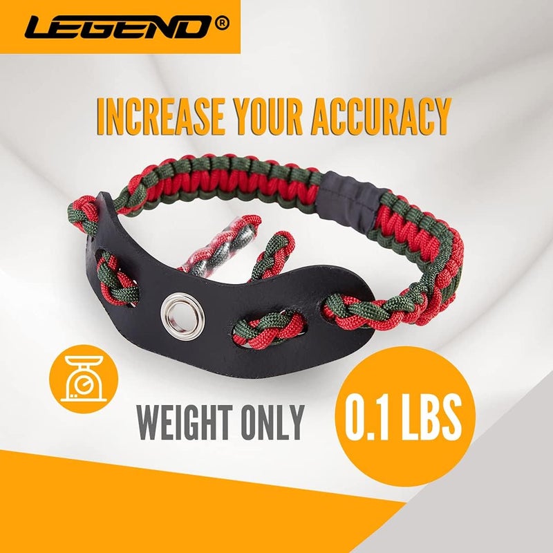 Legend 550 Paracord Bow Wrist Sling - Compound Bow Stabilizer & Hand Loop Carrier for Bow Hunting - Adjustable Wrist Strap with Durable Leather Yoke, Strong Metal Grommets - Archery Accessories & Gear - Image 2