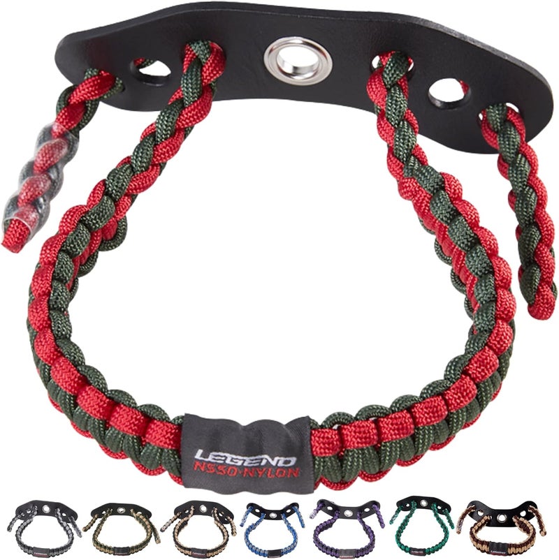 Legend 550 Paracord Bow Wrist Sling - Compound Bow Stabilizer & Hand Loop Carrier for Bow Hunting - Adjustable Wrist Strap with Durable Leather Yoke, Strong Metal Grommets - Archery Accessories & Gear - Image 1