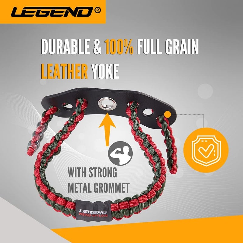 Legend 550 Paracord Bow Wrist Sling - Compound Bow Stabilizer & Hand Loop Carrier for Bow Hunting - Adjustable Wrist Strap with Durable Leather Yoke, Strong Metal Grommets - Archery Accessories & Gear - Image 4