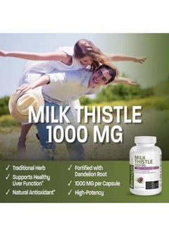 Milk Silymarin Thistle Extract 1000mg 120 Veg Capsules  - Image 3