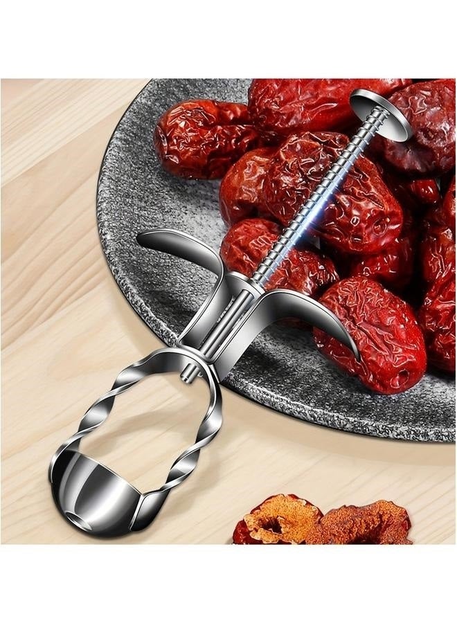 Stainless Steel Date Pitter Corer Tool Set Multifunctional Kitchen Gadget for Jujube, Cherry, Olive Pitting Durable Fruit Vegetable Seed Remover, Handy Pit Extractor Device, Professional Grade Kit  - Image 5
