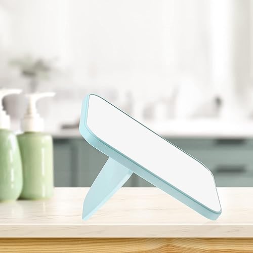 Mockery Desktop Foldable Makeup Mirror, Dressing Desk Bedroom Hd Square Travel Portable Mirror For Girl Women (Blue, 5.7X4 Inch) - Plastic, Tabletop Mount - Image 2