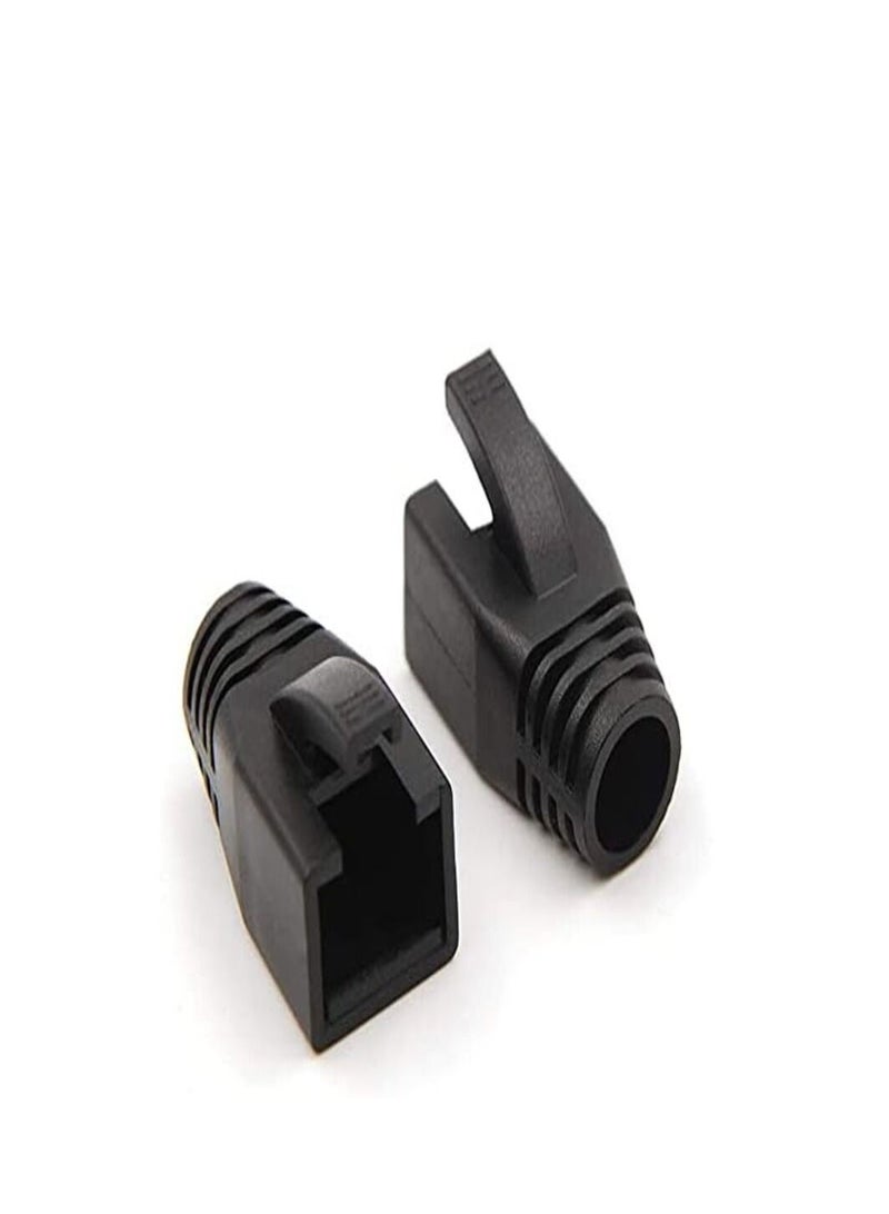 DKURVE® 30-Pack Soft Plastic Cat6A/Cat7  Connector With  Boots (Black) - Image 1