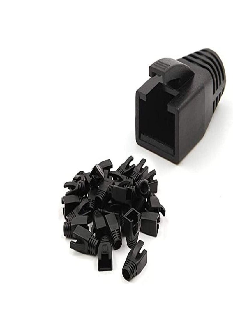 DKURVE® 30-Pack Soft Plastic Cat6A/Cat7  Connector With  Boots (Black) - Image 5