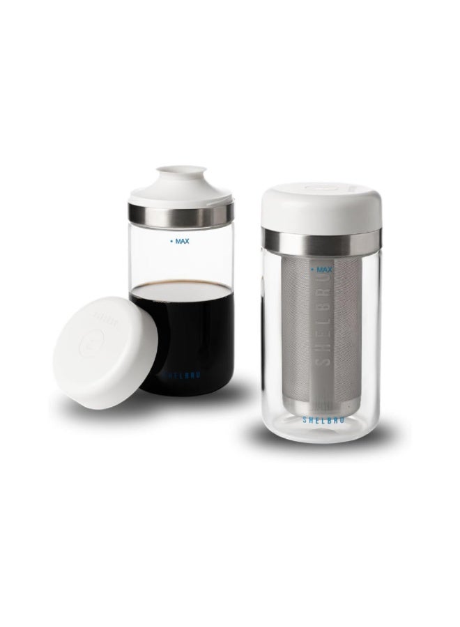 Shelbru Cold Brew System 2.0 (CBS2.0) – Dual Carafe Set, Borosilicate Glass, Stainless Steel Dual Filter, Compact & Dishwasher Friendly, Upto 12 Serving, Airtight 2 week Freshness  - Image 1