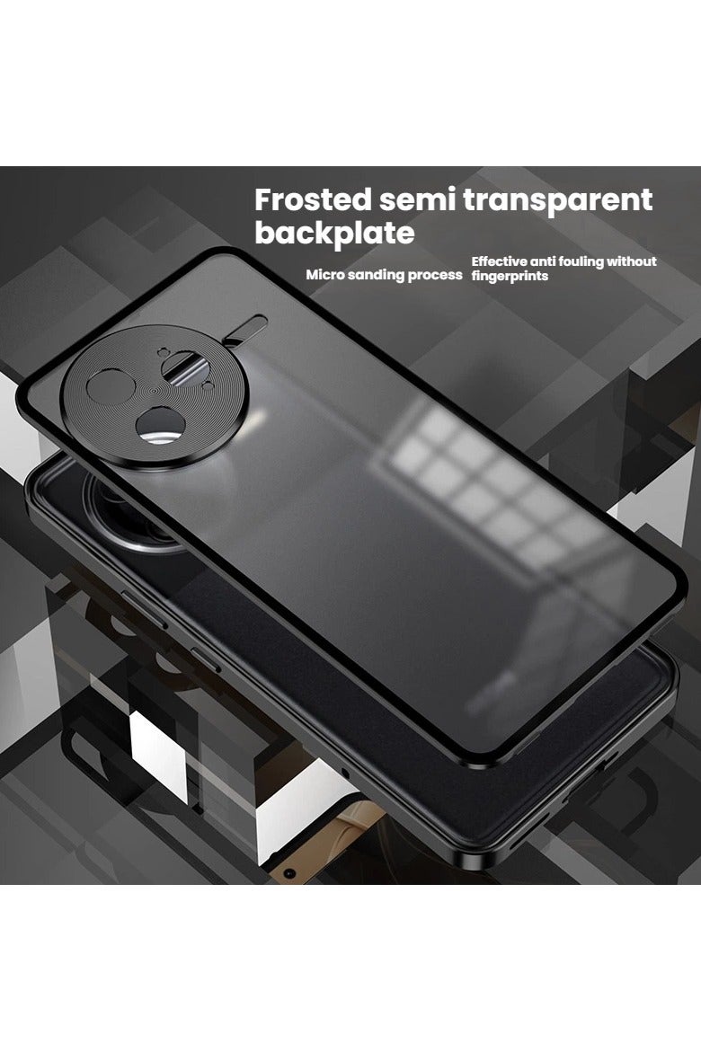 عام "غطاء واقي بإطار معدني متوافق مع Xiaomi POCO F7 Pro - لوح خلفي ماتي مع مشبك مرن ولوح خلفي من PC بإطار معدني، غطاء مقاوم للصدمات والسقوط." - Image 2