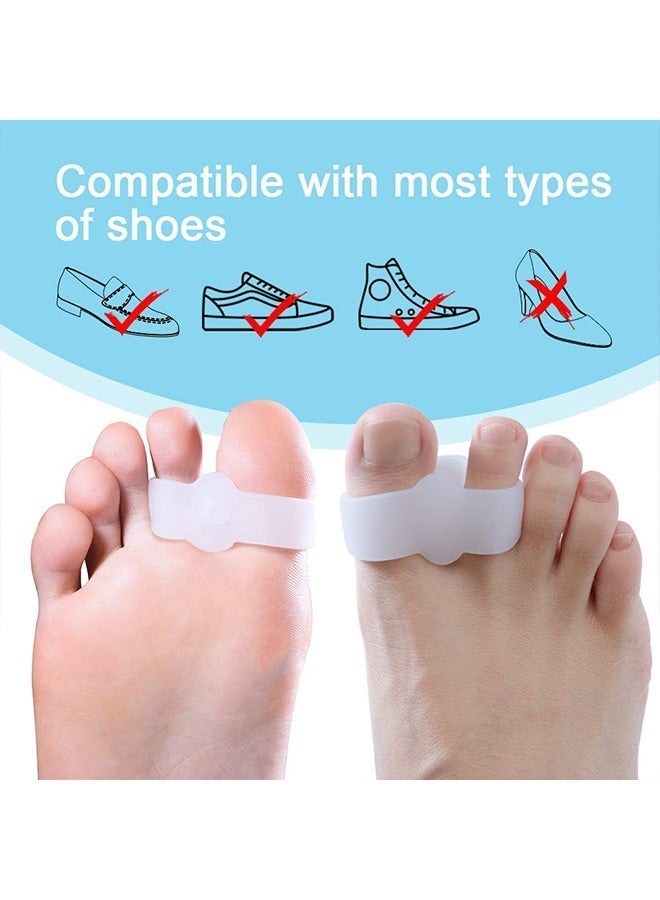 VANGOG 4-Pcs Bunion Corrector Set - Gel Toe Separators With 2 Rings, Unisex Big Toe Spacers, Bunion, Hammer Toe And Overlapping Toe Correctors, Foot Pain Relief, Skin-Coloured And White - Image 3