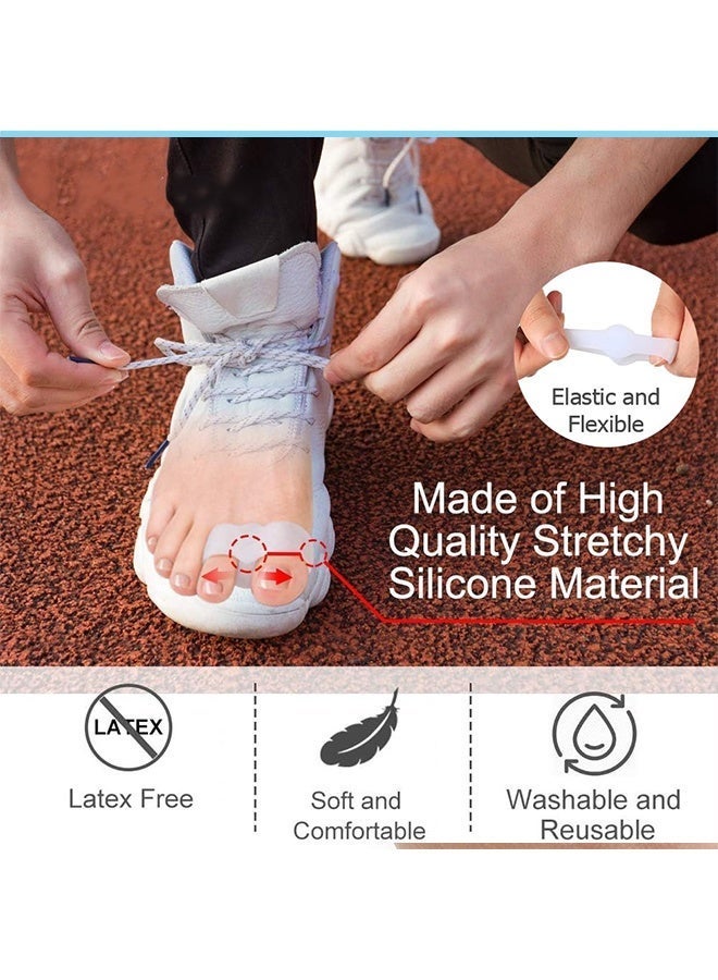 VANGOG 4-Pcs Bunion Corrector Set - Gel Toe Separators With 2 Rings, Unisex Big Toe Spacers, Bunion, Hammer Toe And Overlapping Toe Correctors, Foot Pain Relief, Skin-Coloured And White - Image 4