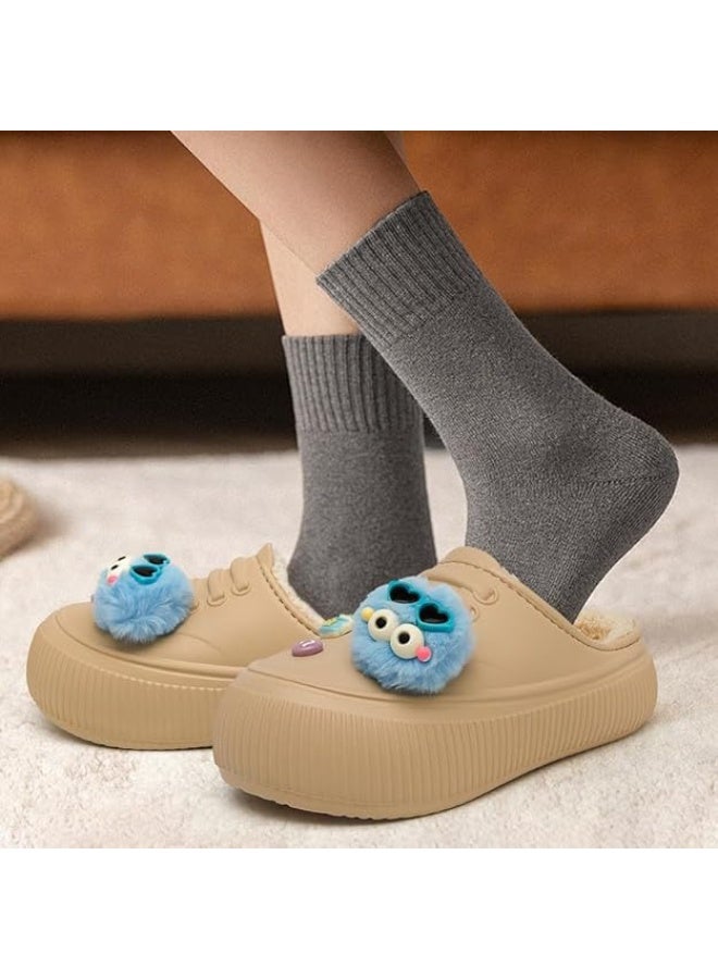 Lucky Kids Waterproof Kids Slippers Fur Lined Clogs Winter Garden Shoes Warm House Slippers Indoor Outdoor Mules